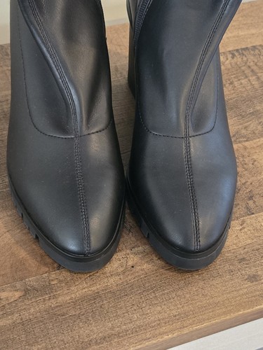 $288 Donald Pliner Women's Sindie Nappa Stretch Wedged Bootie Black Size 7.5 - Picture 8 of 12