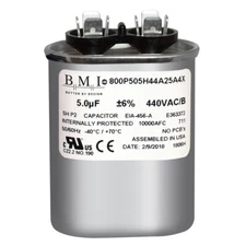 5.0uF 440VAC, 50/60Hz BMI Motor Run Capacitor replaces Coldzone 202163004