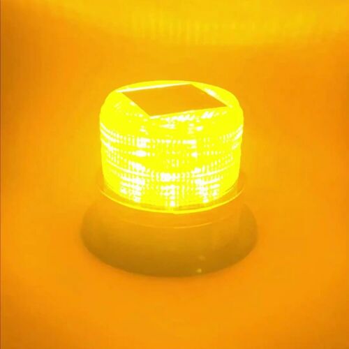 Solar LED Beacon Light Rechargeable Amber Warning Lights With Magnetic Base 12V - Picture 9 of 11