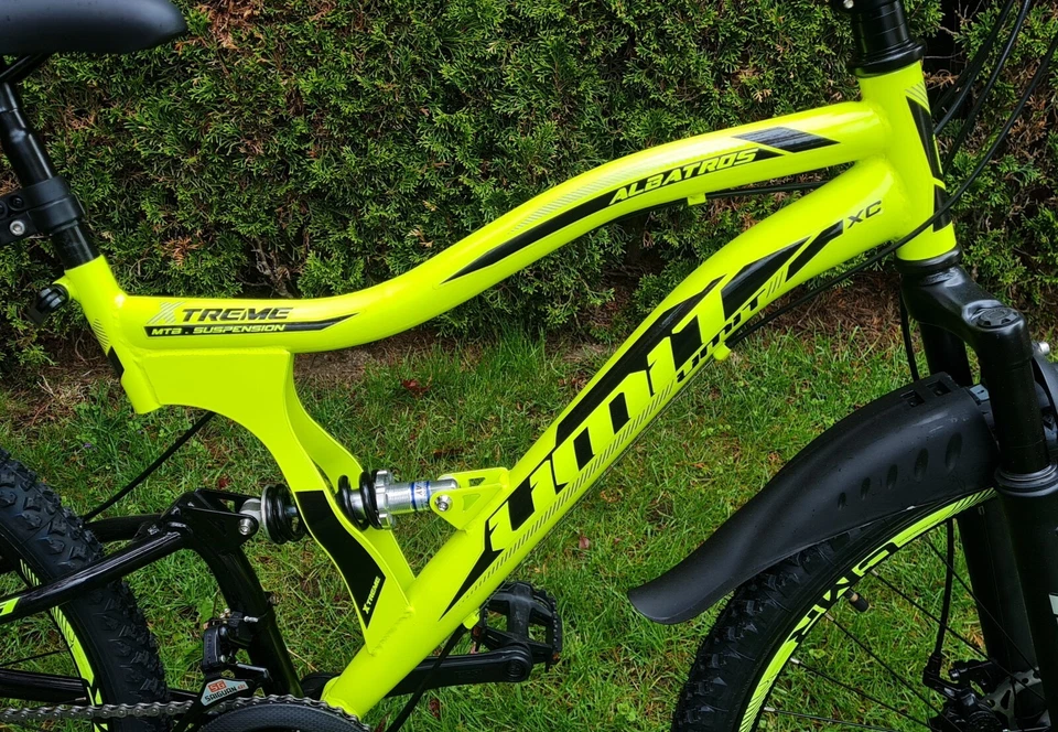 24 Zoll MTB Vollgefedert mit 21-Gang Shimano & Scheibenbremsen NEU 2459-22-GELB - Bild 2 von 4