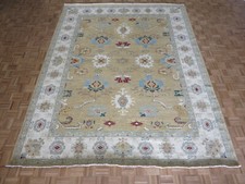 9'4 x 11'10 Hand Knotted Beige Peshawar Oriental Rug G12615