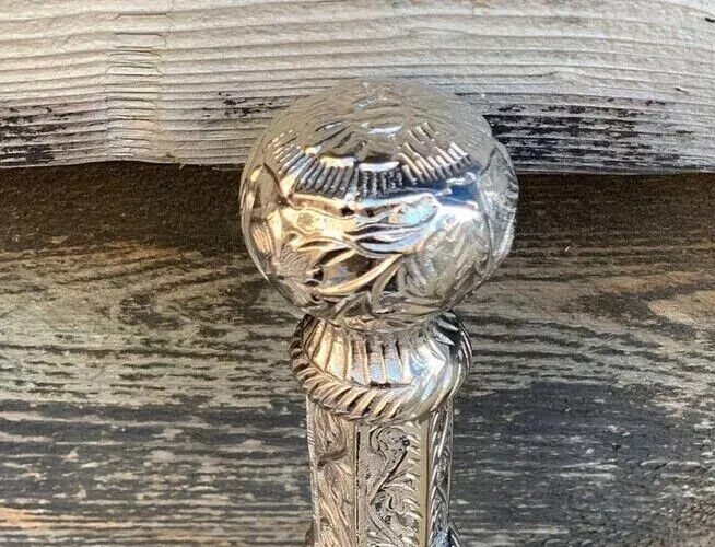 Victorian Walking Stick Solid Brass Chrome Plated… - image 2