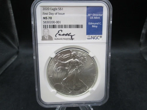 2020 American Eagle Uncirculated Silver Dollar NGC MS 70 First Day of Issue