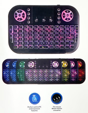 A8 Mini Bluetooth Keyboard 2.4G Dual Mode 7 Colors Backlight Remote Control NEW