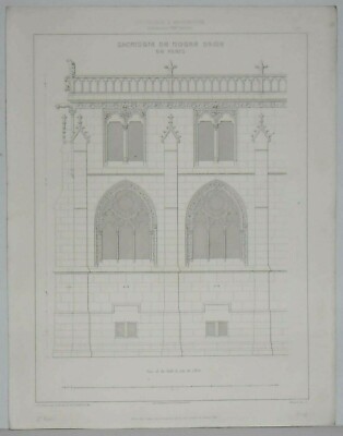 Gravur Notre Dame De Paris, Mesner-Krippe Fassade Der Saal Mit , Einseitig L'Est