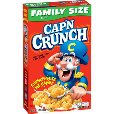 Cap n Crunch Sweetened Corn & Oat Cereal 22.1 oz Box Pack of 1 & 2