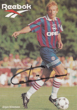 Original Autogrammkarte v. Jürgen Klinsmann, FC Bayern München,handsigniert 1995