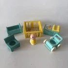 Vintage 1972 Fisher Price Little People Play Family Nursery 6 PC Set