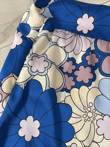 Zara Blue Pink Ivory Floral Strapless Midi / Maxi Dress Sz M - Picture 6 of 9