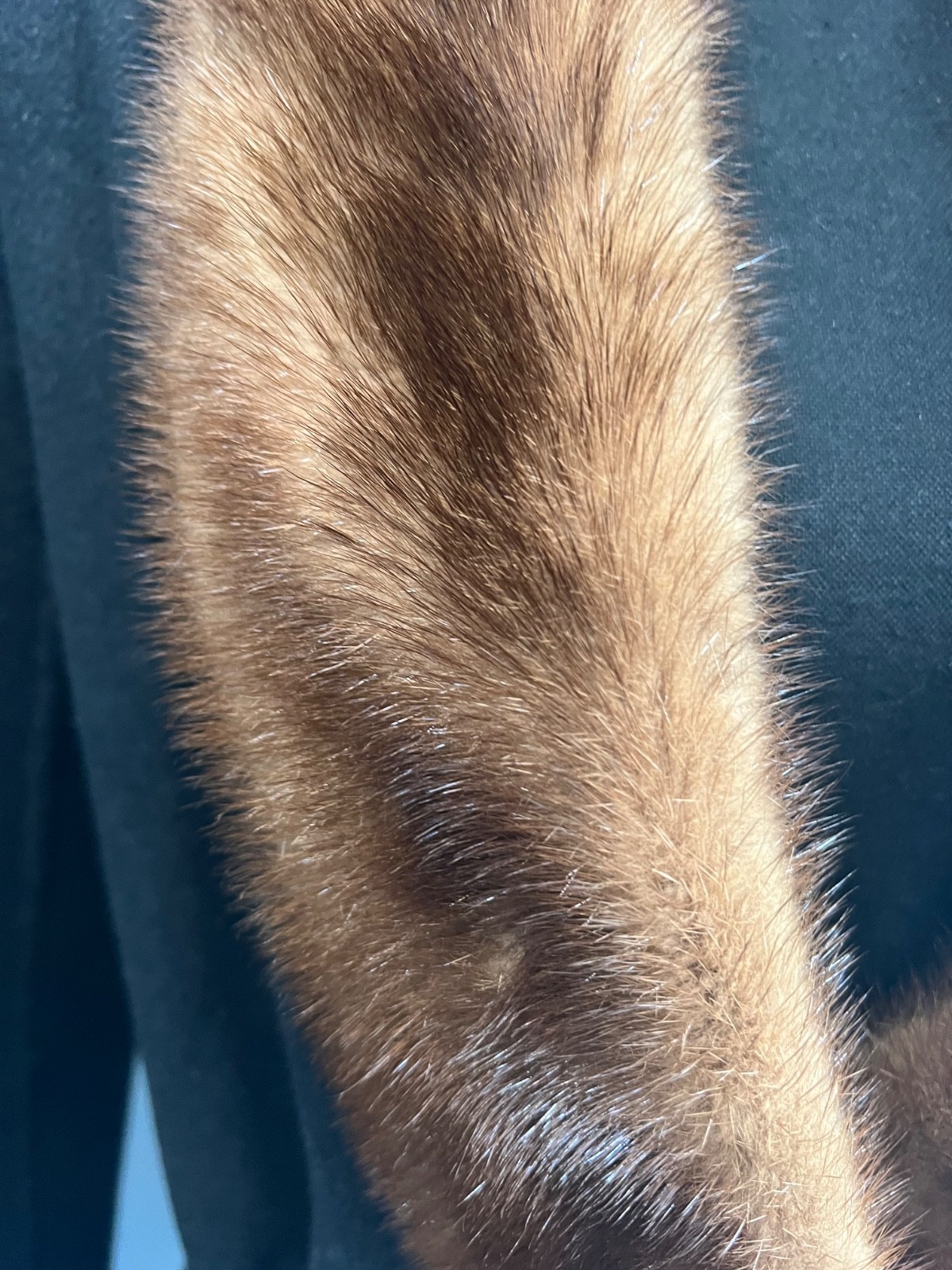 Valentino Black  wool jacket with belt Brown Mink Shawl Collar Size US 8 thumbnail 7