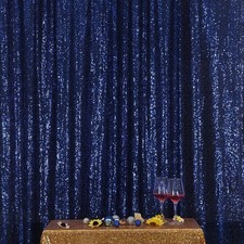 6x8 Ft Navy Blue Sequin Photography Backdrop Curtain Party Decor Drapes