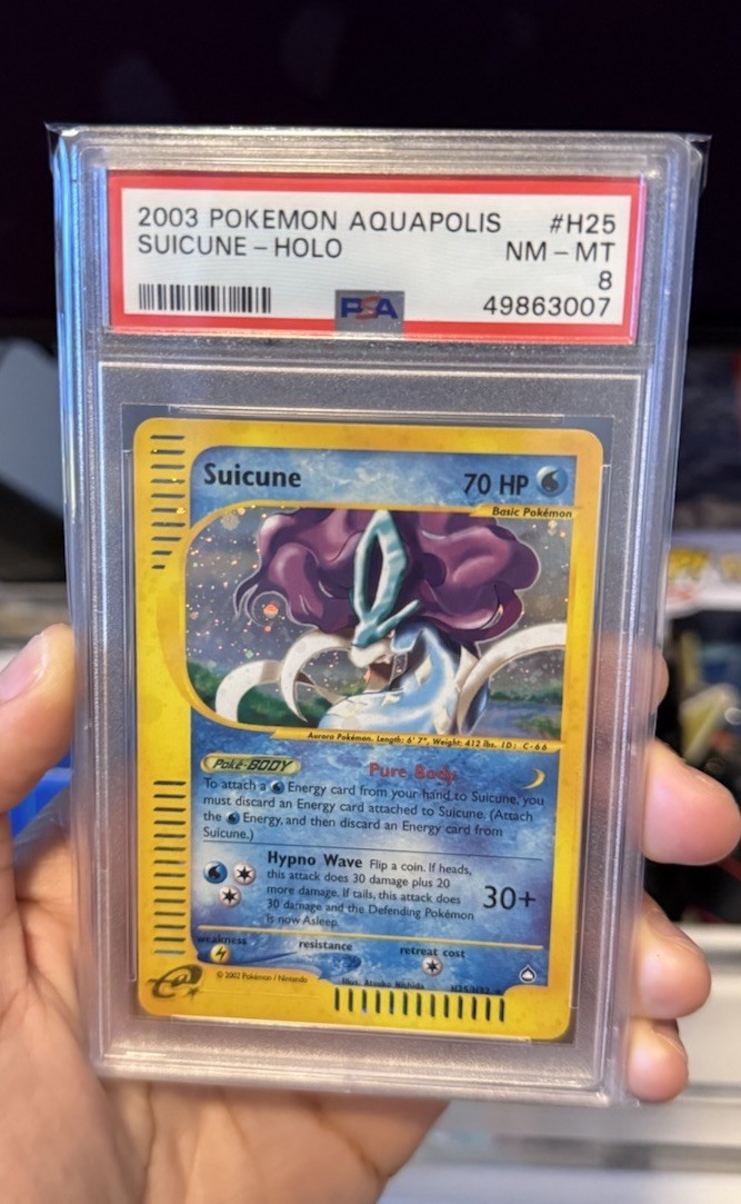 Pokemon Suicune Holo Aquapolis H25/147 PSA 8