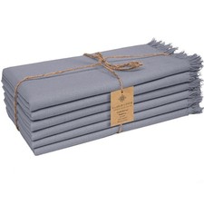 Cloth Dinner Napkins Fringes 100 Cotton Set of 6 - Perfect for Dining Specia...