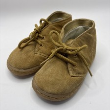 Vtg Fisher-Price Infant Toddler Tan Lace Up Chukka Suede Boots Booties Size 5