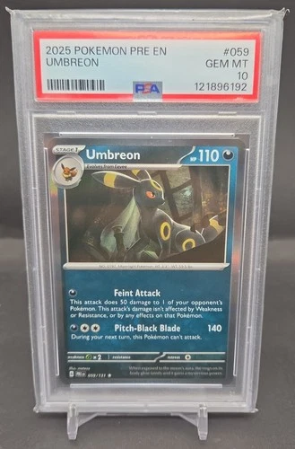2025 Pokemon Prismatic Evolutions Umbreon #059/131 PSA 10