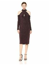 RACHEL ROY Womens Black Crisscross-Long Sleeve Midi Evening Sheath Dress XL