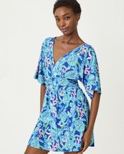 Lilly Pulitzer NWT Parigi Skort Romper Corsica Blue Turtle Villa Size Large