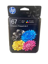 New HP 67 Black/Tri-Color Ink Cartridges 2-Pack - EXP 7/2027