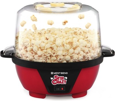 Stir Crazy Hot Oil Popcorn Popper, Popcorn Maker Machine with Large Serving Bowl