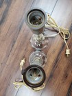 Vtg 11.5'' Art Deco MCM Glass Crystal Boudoir Lamp Pair Set Stick Table Tested — photo 2