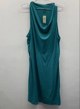 Ann Taylor Women's Teal NWT Cowl Neck Sleeveless Knit Sheath Dress XL