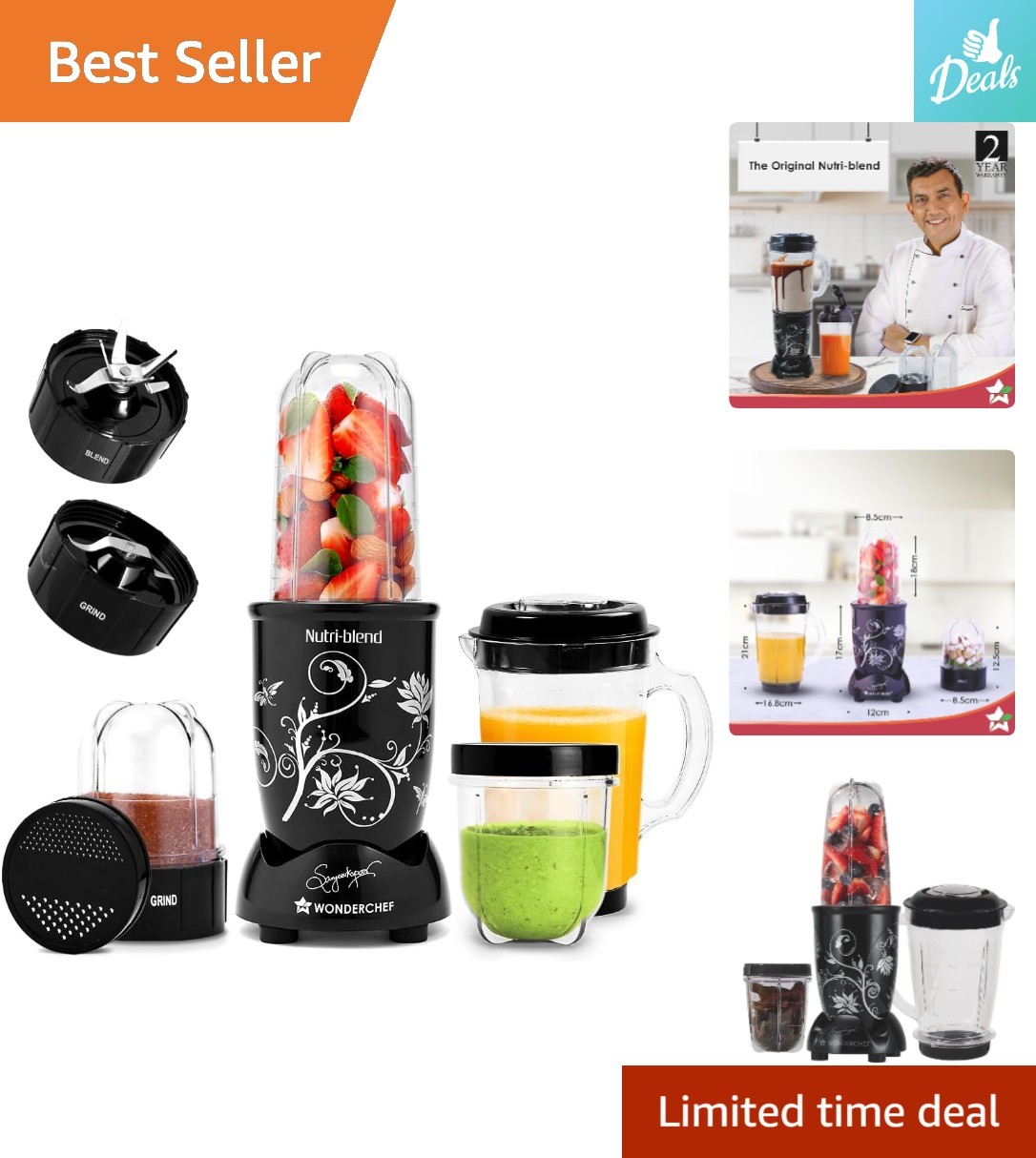 Nutri-blend Mixer-Grinder: 500W Power, 4 Durable Jars, Recipe Book &ndash; Versatile