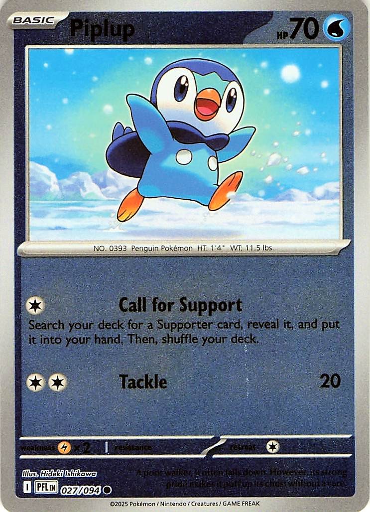 Piplup 027/094 - REVERSE HOLO - ME02: Phantasmal Flames - NM | eBay