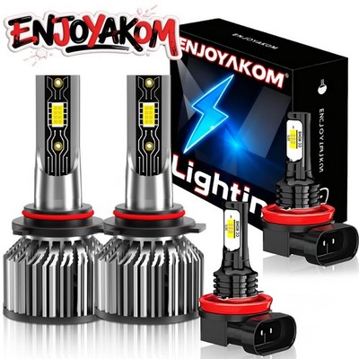 Combo LED Headlight Hi/Low Beam+ Fog Light Bulb White For Toyota RAV4 2016-2018