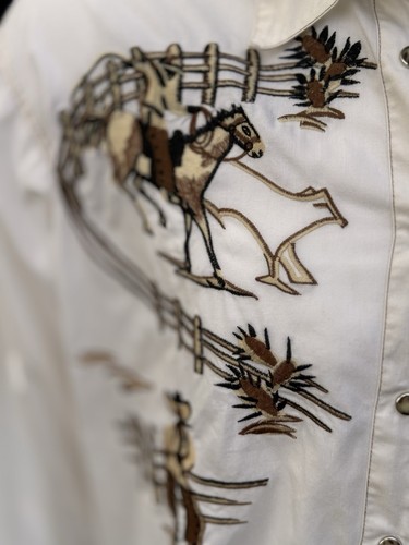 Vintage 90s Western Shirt Large Cambridge Dry Goods Co SZ L - Picture 4 of 16