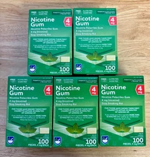 5x Rite Aid Nicotine Gum Sealed Cool Mint 4mg 100 Pieces Sealed Exp: 12/2026