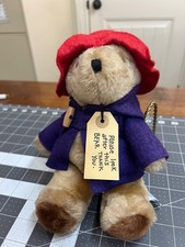 Vintage 1982 Paddington Bear Plush - Eden Toys Blue Coat Red Hat with Tag