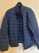 Men's Uniqlo Ultra Light Down Puffer Quilted Full Zip Jacket Blue M Used