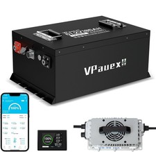 48V 105Ah Lithium Golf Cart Battery,Bluetooth 200A BMS,18A Charger,Touch Monitor