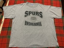 Vintage Y2K NBA San Antonio Spurs Men’s Black Logo T Shirt Size 2XL Basketball