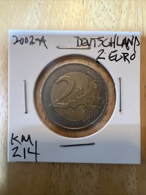 2002 Germany 2 euro coin with letter A (Berlin Mint.  RARE COIN. Priced To Sell!