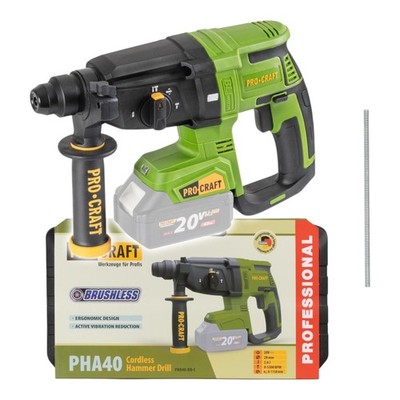 Procraft PHA40bb-c Akku Bohrhammer 20 V 2,6 J SDS plus Brushless + Koffer