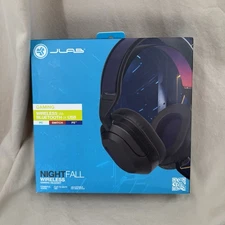 Jlab Nightfall Wireless Gaming Headset Head Phones Black Flip Mic USB Bluetooth