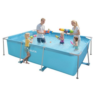Frame Above Ground Swimming Pool, 118 x 78 x 30 in Rectangular Steel Metal Frame