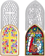 Christian Religion Cross Cutting Dies Church Window Die Cuts for Card Making, Ch