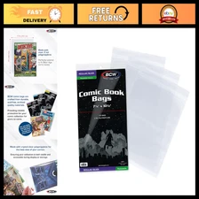 Resealable Silver Age Comic Bags - 100 Count, 7 1/8 x 10 1/2 Inches, Comic Book