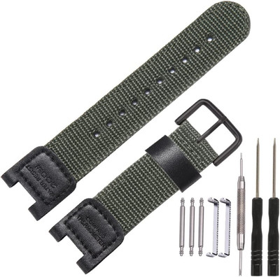 Cloth/Leather Strap Replacement for Casio SGW-100 GW-3000B GW-3500B PAS-400B Twi