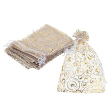 50Pcs Organza Bags 3.9x5.9 Inch Candy Bags Mesh Bag Jewelry Bag White