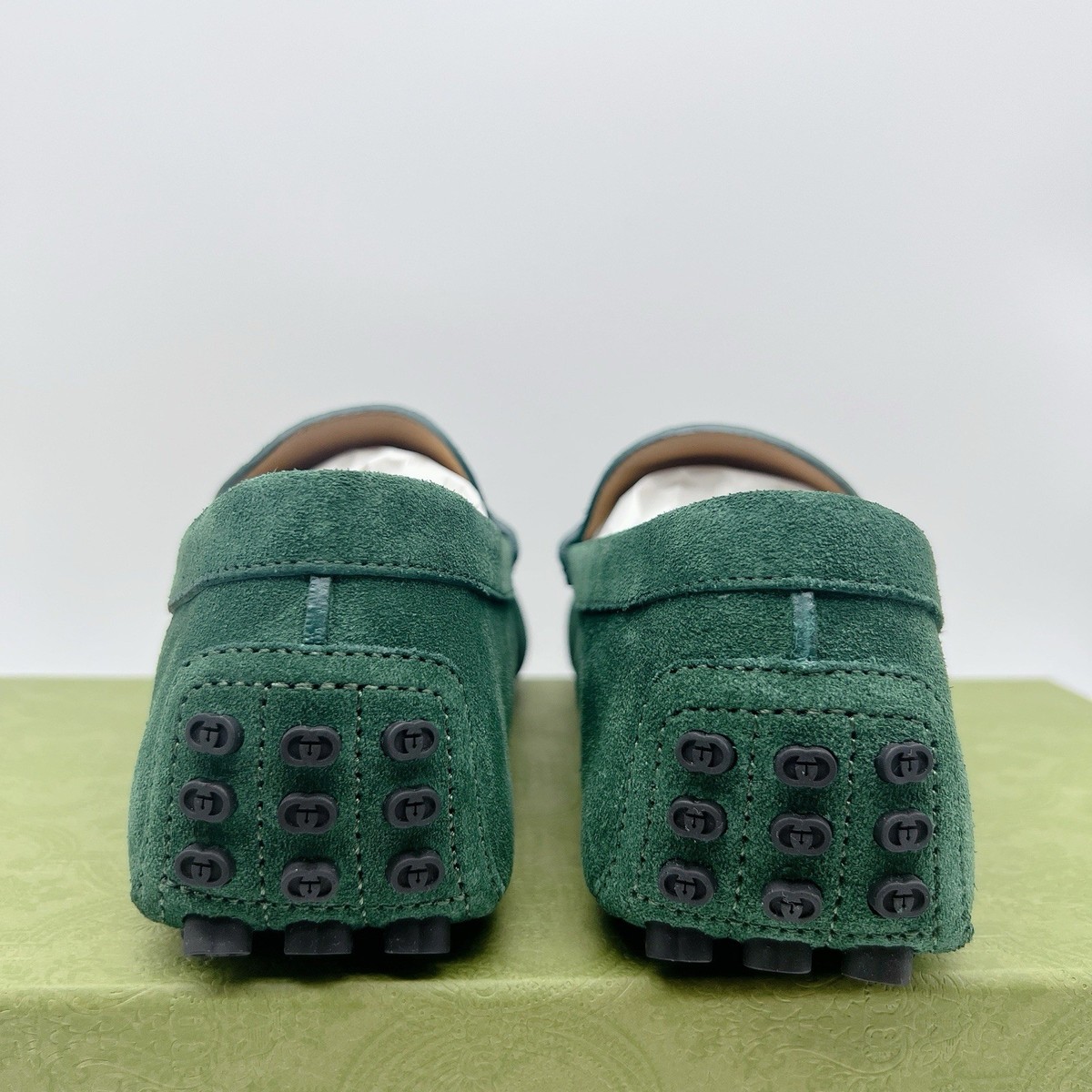 Gucci Men\'s Driver Loafers Moccasin GG Horsebit Vintage Green Suede UK 8 US 8.5 Gucci Men main image 3