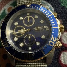 Invicta Pro Diver chronograph Blue & Gold 43m...