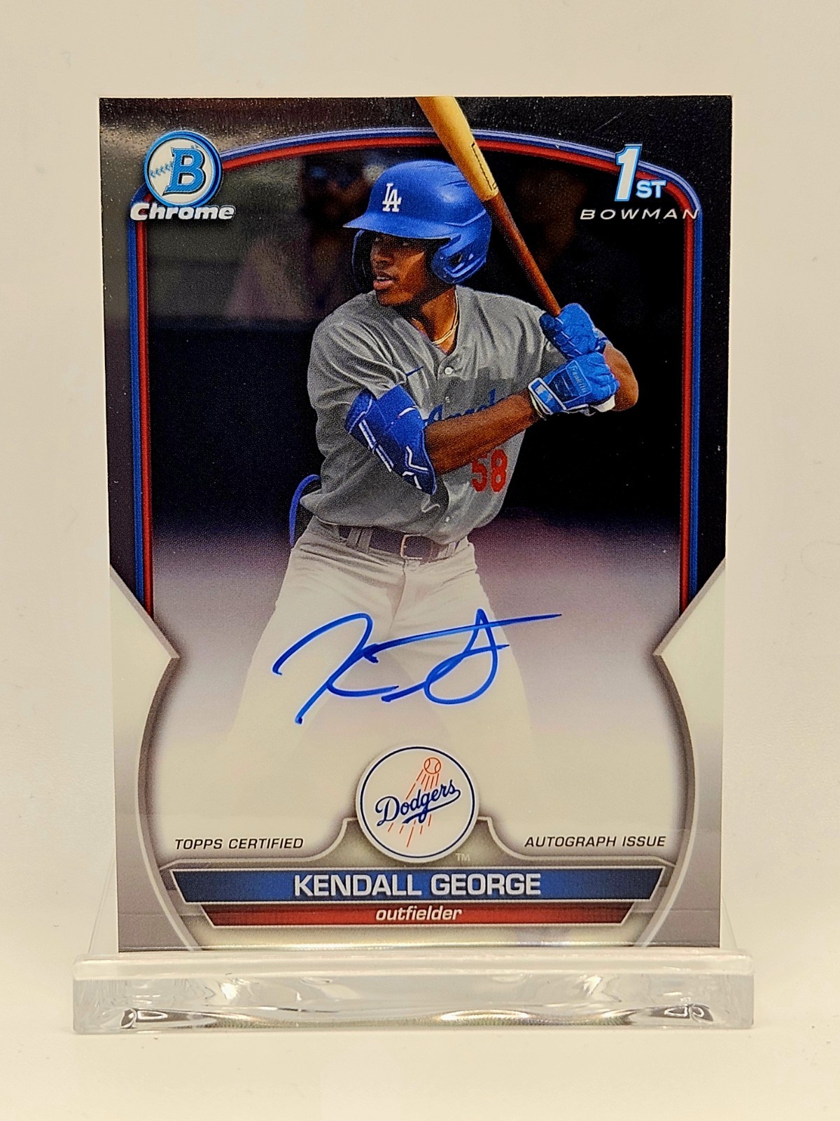 2023 Bowman Draft Chrome Prospect Kendall George 1st Auto Dodgers