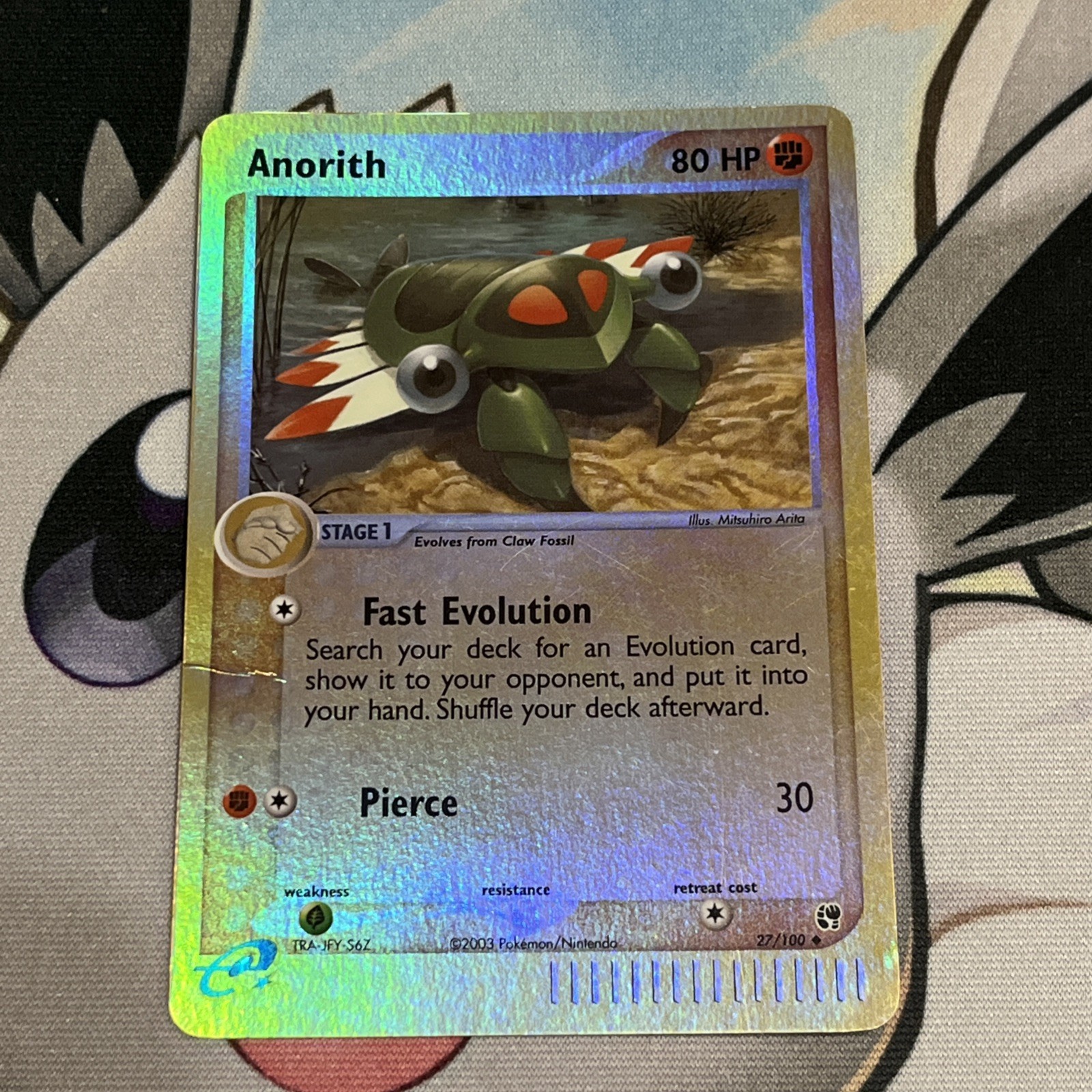 Pokemon 2003 Ex Sandstorm - Anorith - Reverse Holo - 27 MP