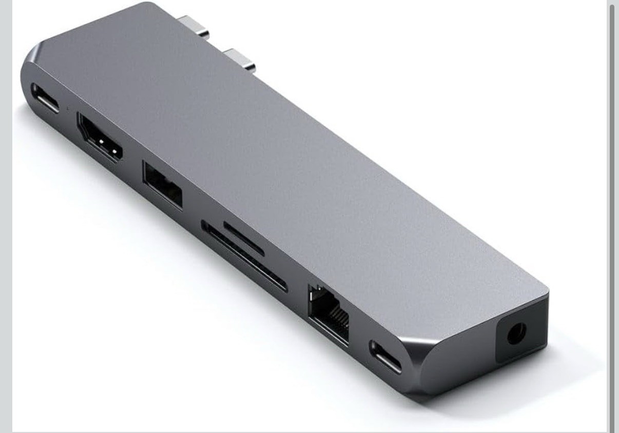 Satechi USB-C Pro Hub Max 8-in-2 Multiport Adapter MacBook Pro Air Space Grey 4K