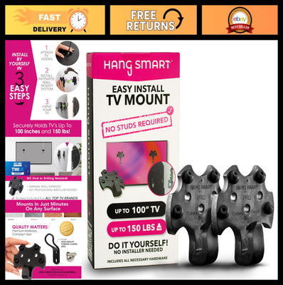 Easy Install TV Wall Mount - No Stud, Fits 19-100'' TVs, Holds 150LBS, DIY Kit