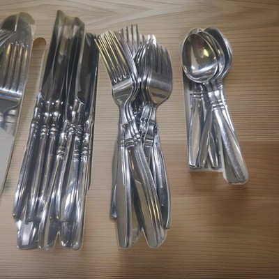 40 Pc Reed & Barton Heritage Mint BROMPTON Knife Fork Spoon Stainless Flatware