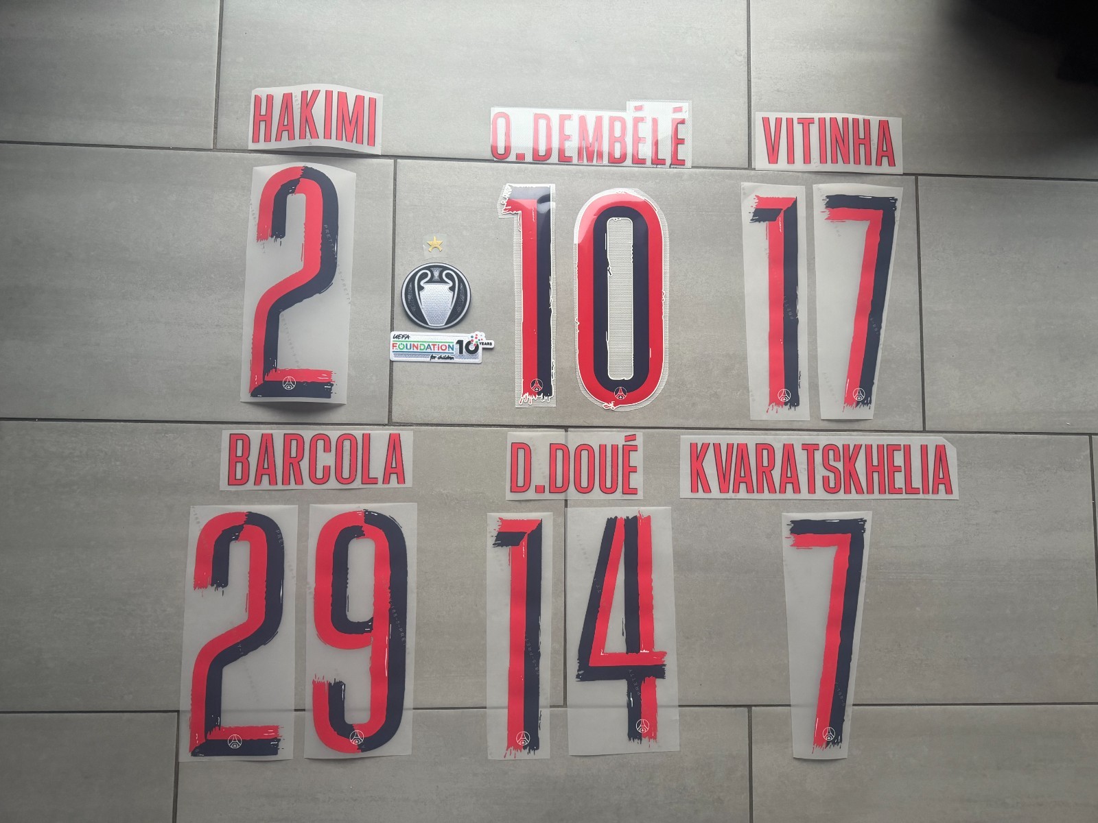 Flocage PSG Away 25-26 maillot kit Ligue des champions avec patch UCL officiel